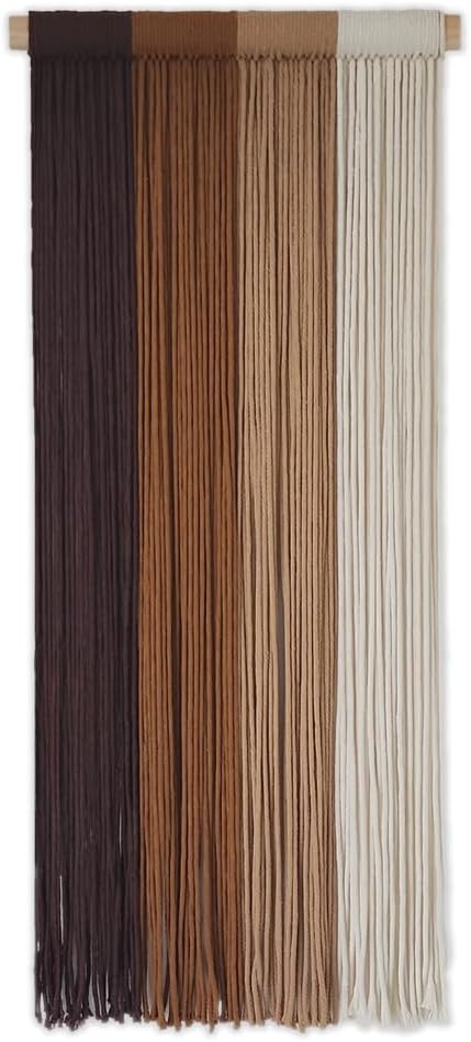 TANNCOY Boho Long Tapestry Unique Macrame Wall Decor Art Hanging Fabric Headboard Traditional Handmade Tie-Dye for Living Room, Bedroom, Home, Brown, 40" L x 15.75" W