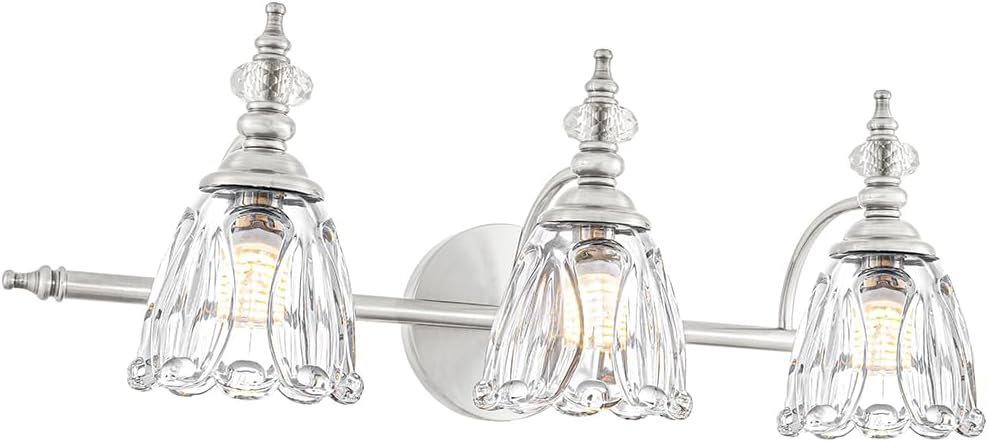 Vintage Brass Wall Sconces Set of Two, Brushed Gold Bathroom Vanity Light Fixtures, Hardwired Sconces Wall Deco Set of 2, Glass Wall Lights for Bathroom, Bedroom,Hallway (Excludes G9 Bulb)