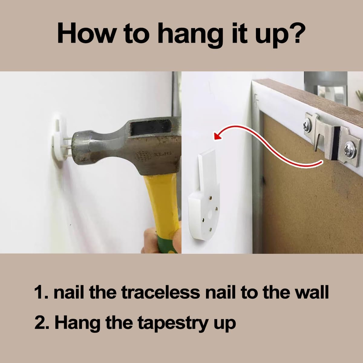 TANNCOY Boho Long Tapestry Unique Macrame Wall Decor Art Hanging Fabric Headboard Traditional Handmade Tie-Dye for Living Room, Bedroom, Home, Brown, 40" L x 15.75" W