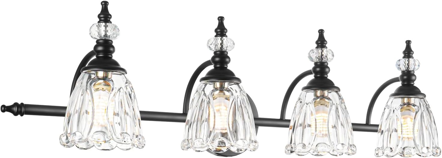 Vintage Brass Wall Sconces Set of Two, Brushed Gold Bathroom Vanity Light Fixtures, Hardwired Sconces Wall Deco Set of 2, Glass Wall Lights for Bathroom, Bedroom,Hallway (Excludes G9 Bulb)