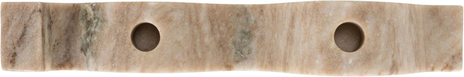 Bloomingville Marble Wave Double Taper Candle Holder, Beige