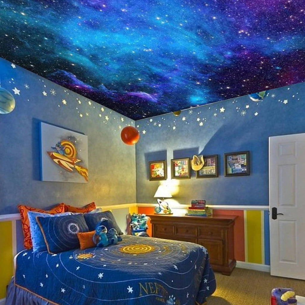 Apdidl Extra Large Galaxy Space Tapestry for Bedroom Aesthetic 118'' X 98'' Blue Starry Sky Stars Universe Tapestry Mysterious Nebula Wall Hanging Backdrop Decor for Bedroom Living Room