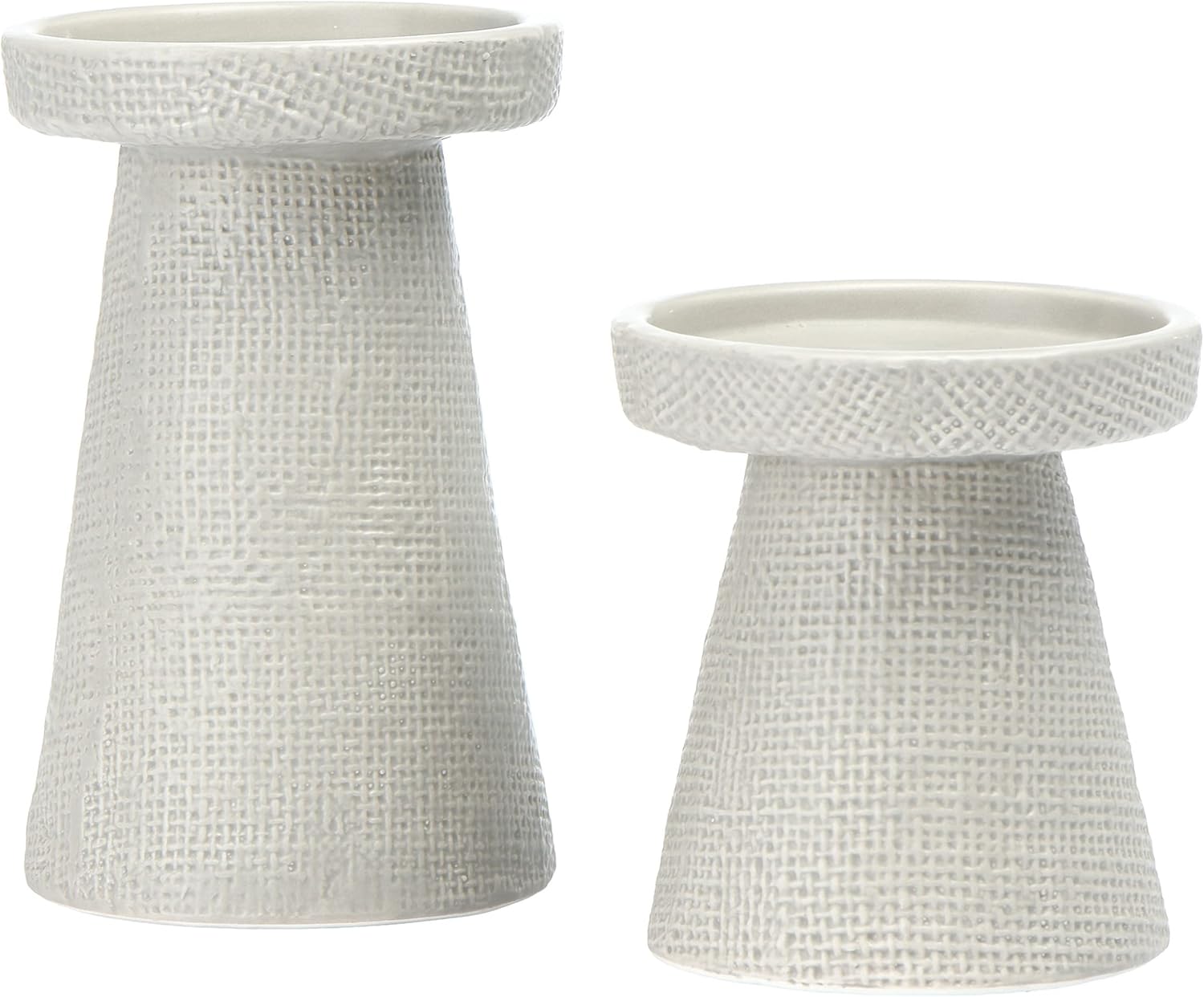 Main + Mesa Stoneware Pillar & Taper Candle Holders, Set of 2