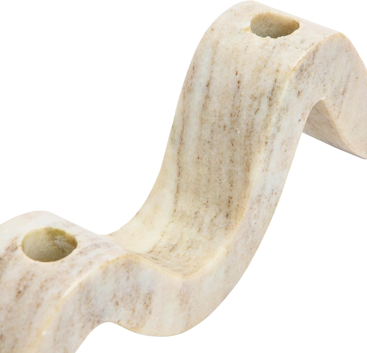 Bloomingville Marble Wave Double Taper Candle Holder, Beige