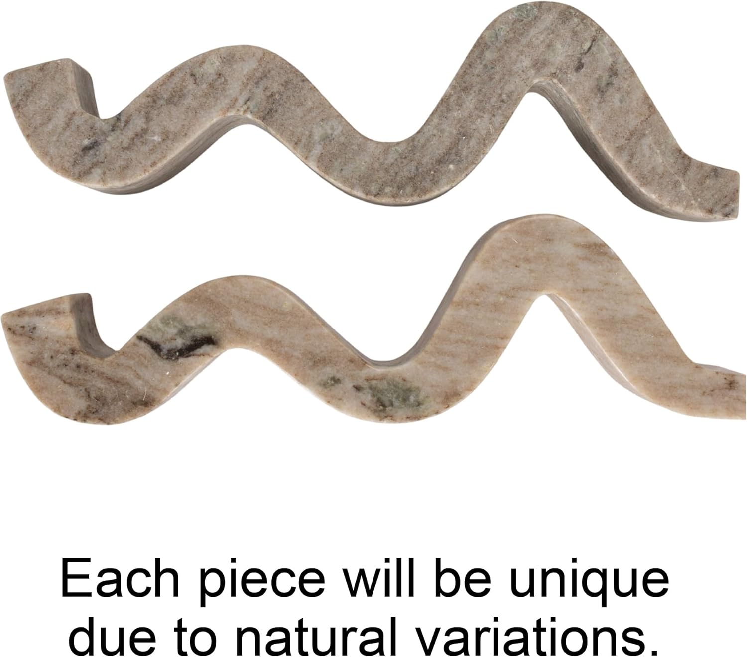 Bloomingville Marble Wave Double Taper Candle Holder, Beige