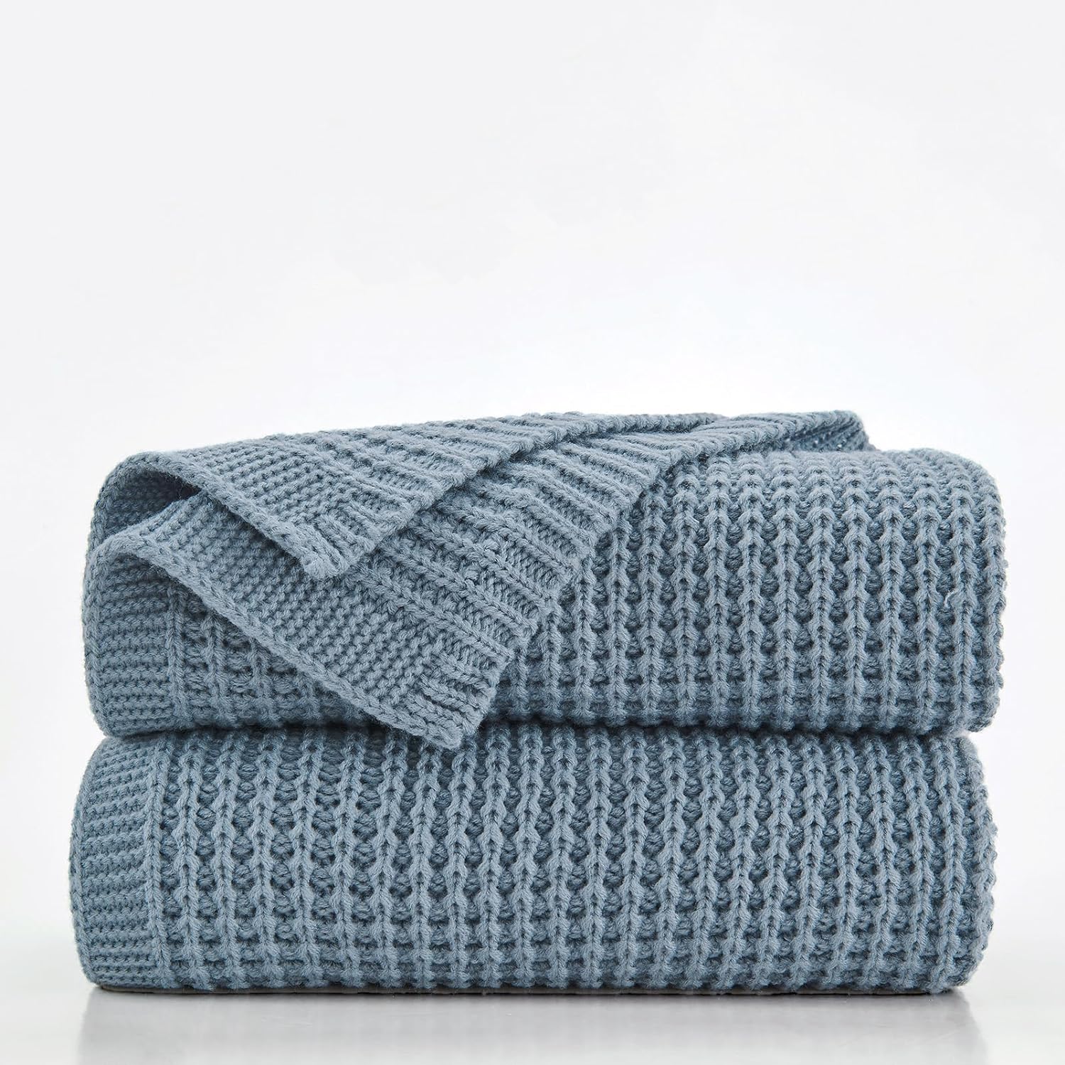 Douceur Brown Throw Blanket for Bed, Soft Chunky Cable Knit Throw Blanket, Classic Fisherman's Rib Stitch Pattern Throw for Living Room,60"X80"