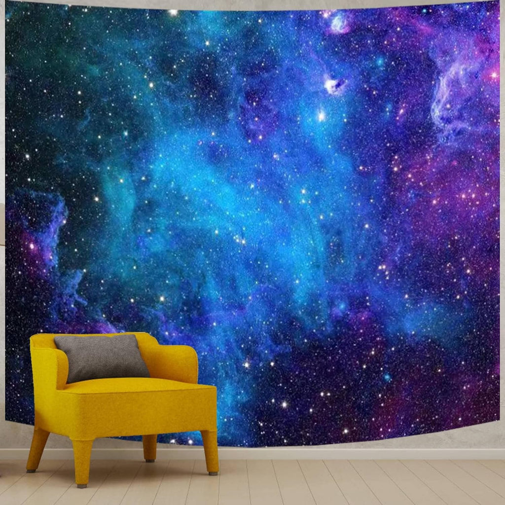 Apdidl Extra Large Galaxy Space Tapestry for Bedroom Aesthetic 118'' X 98'' Blue Starry Sky Stars Universe Tapestry Mysterious Nebula Wall Hanging Backdrop Decor for Bedroom Living Room
