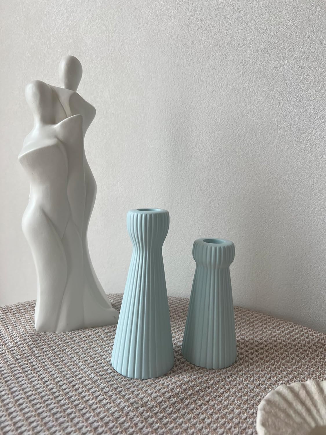 Taper Candle Holders for Candlesticks Ceramic Candle Stick Candle Holder- Set of 2 Decorative Candle Stand for Wedding Decor,Dinner Party and Table Centerpieces,Housewarming Gift Black