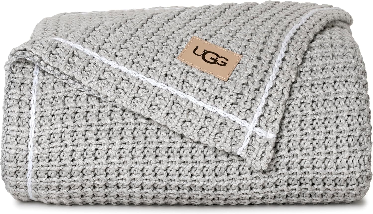 UGG Luna Knit Throw Blanket Soft Cotton Throw for Couch or Bed Cozy Soft Warm Waffle Giftable Lightweight Blanket for Living Room Bedroom, Machine Washable, 50-inch x 70-inch, Imperial Blue