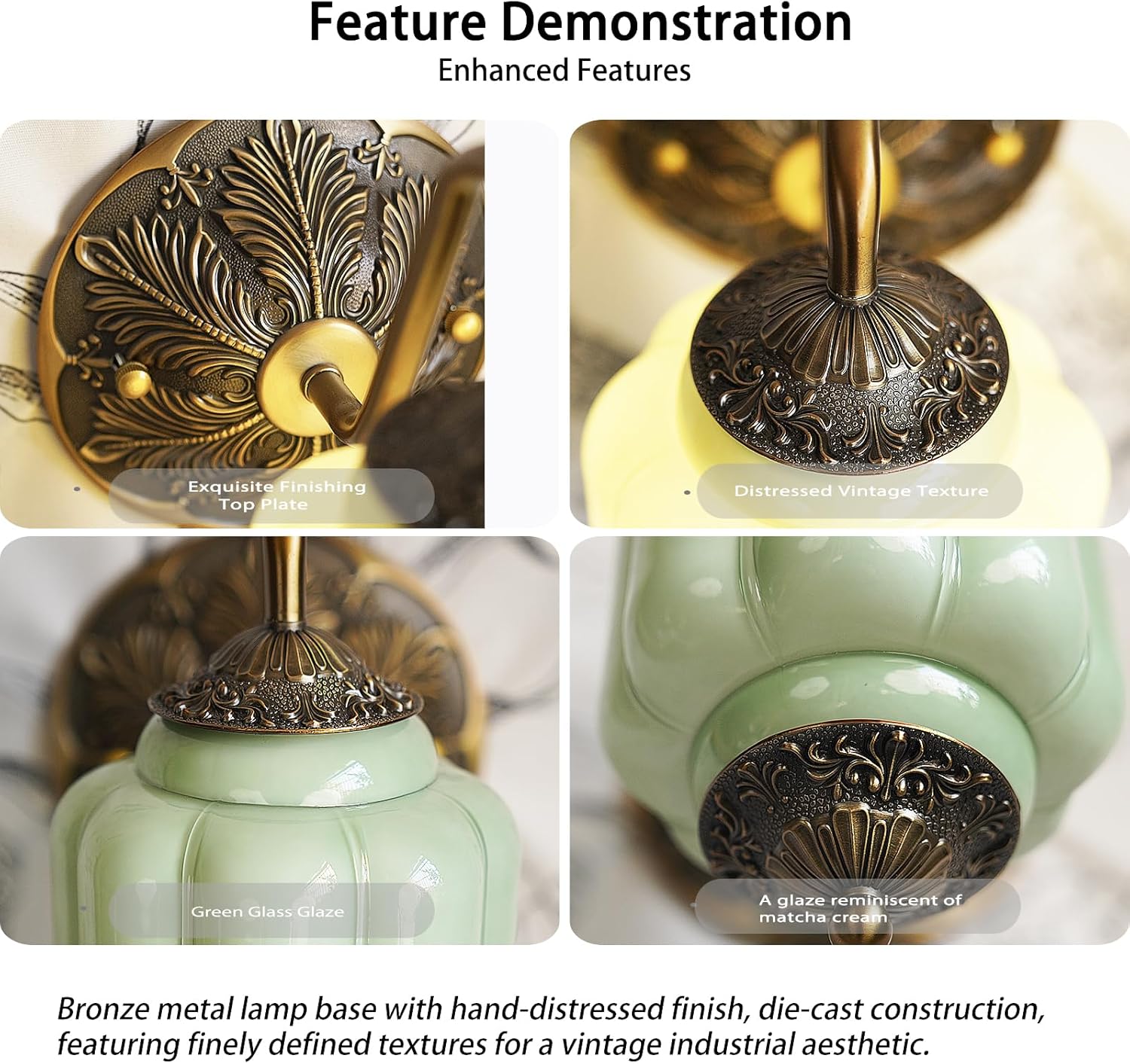 Antique Gold Milk Glass Wall Sconce - Vintage Green Shade & Brass Finish Base - Indoor Wall Lighting Fixture for Living Room, Bedroom, Bathroom, Hallway, Entryway (Green)