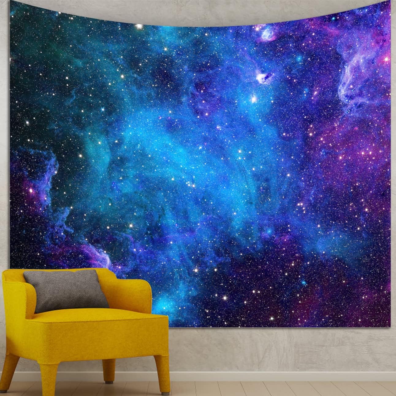 Apdidl Extra Large Galaxy Space Tapestry for Bedroom Aesthetic 118'' X 98'' Blue Starry Sky Stars Universe Tapestry Mysterious Nebula Wall Hanging Backdrop Decor for Bedroom Living Room