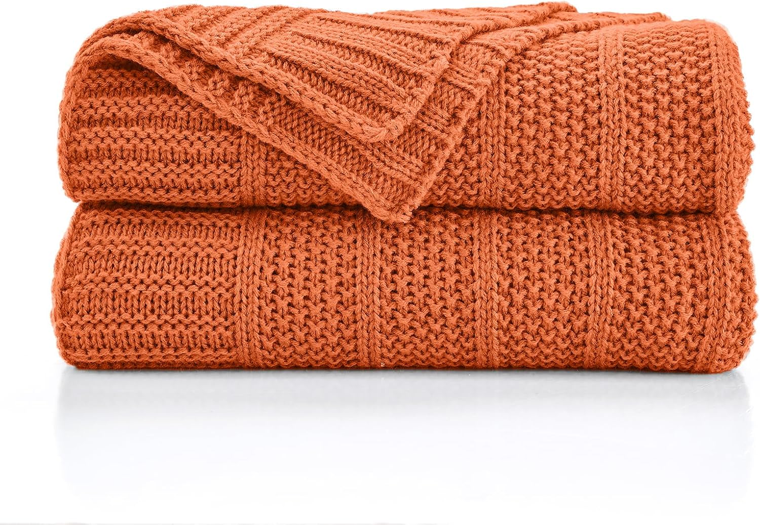 Douceur Brown Throw Blanket for Bed, Soft Chunky Cable Knit Throw Blanket, Classic Fisherman's Rib Stitch Pattern Throw for Living Room,60"X80"