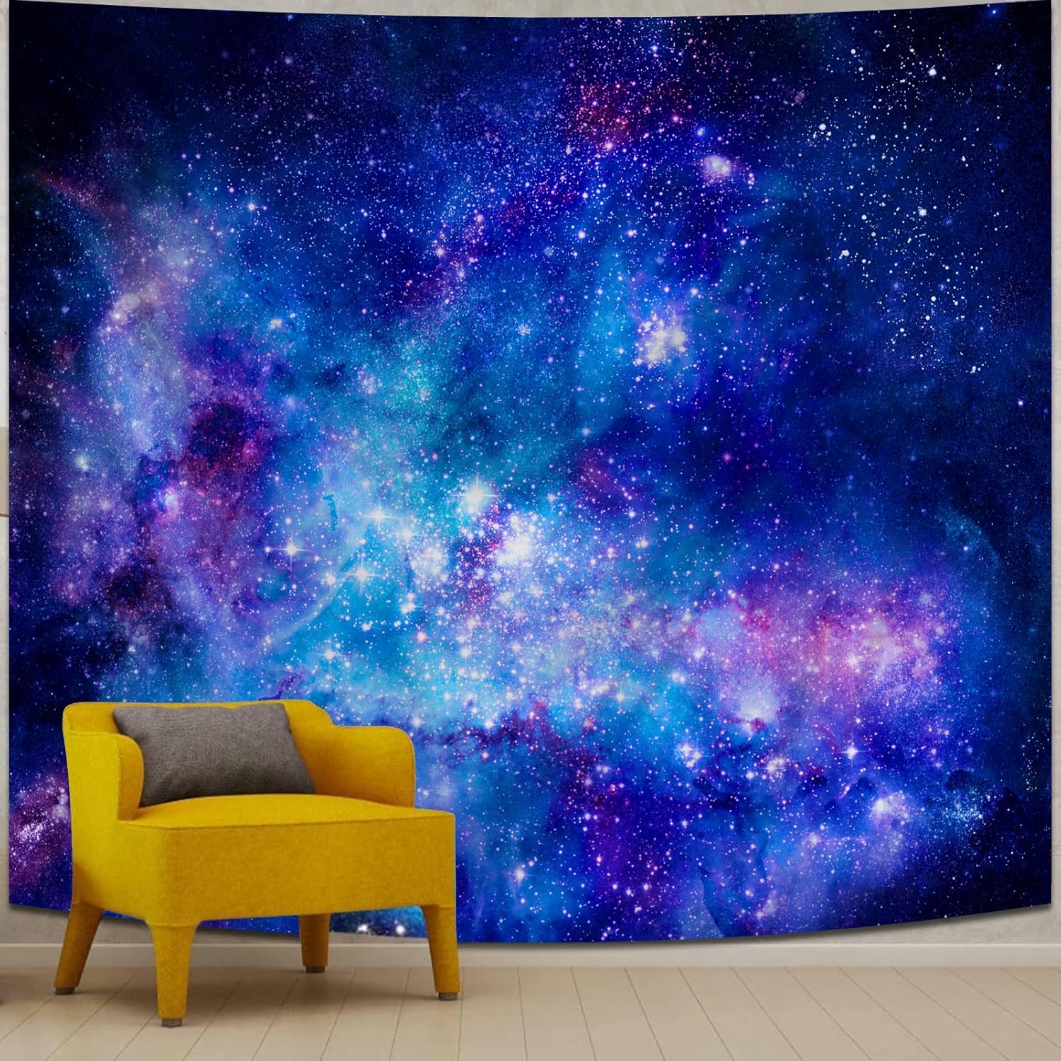 Apdidl Extra Large Galaxy Space Tapestry for Bedroom Aesthetic 118'' X 98'' Blue Starry Sky Stars Universe Tapestry Mysterious Nebula Wall Hanging Backdrop Decor for Bedroom Living Room