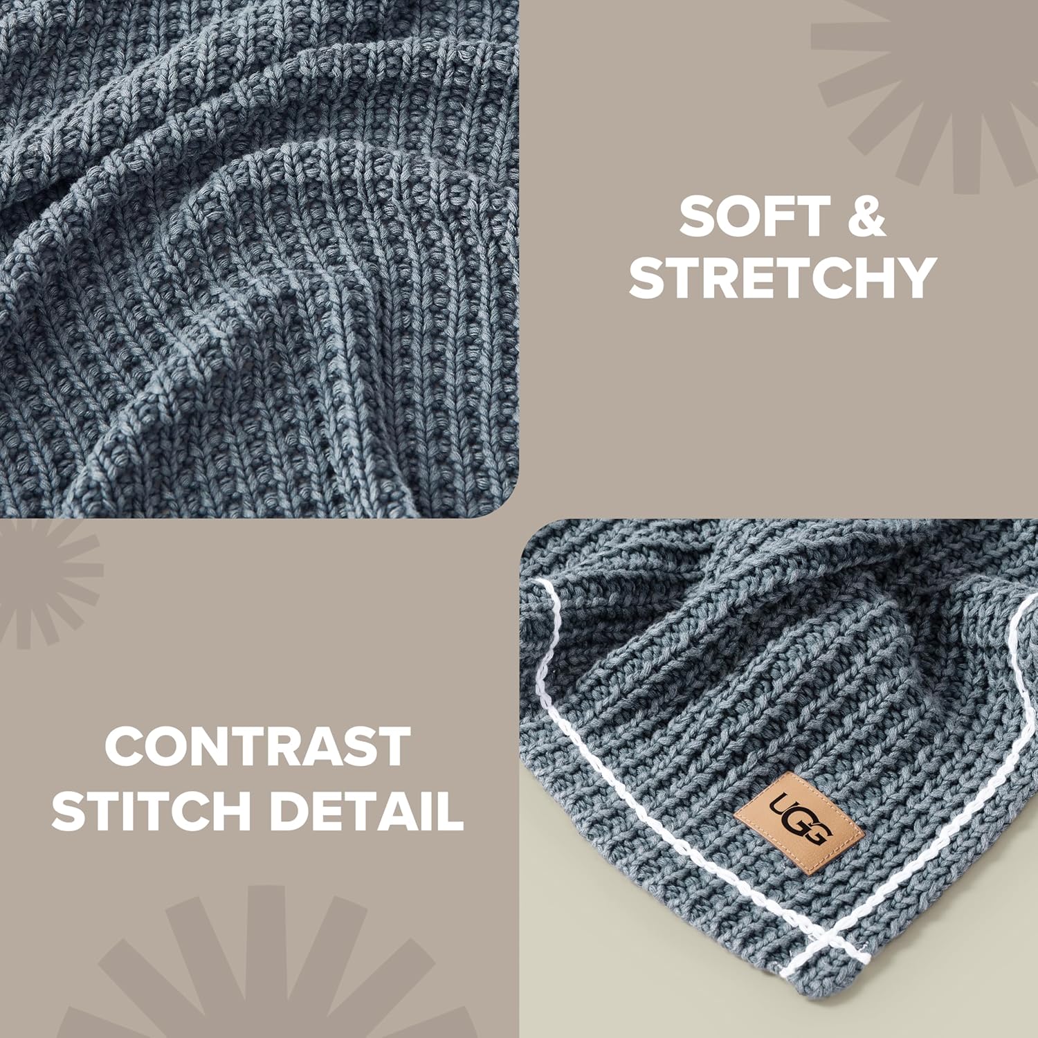 UGG Luna Knit Throw Blanket Soft Cotton Throw for Couch or Bed Cozy Soft Warm Waffle Giftable Lightweight Blanket for Living Room Bedroom, Machine Washable, 50-inch x 70-inch, Imperial Blue